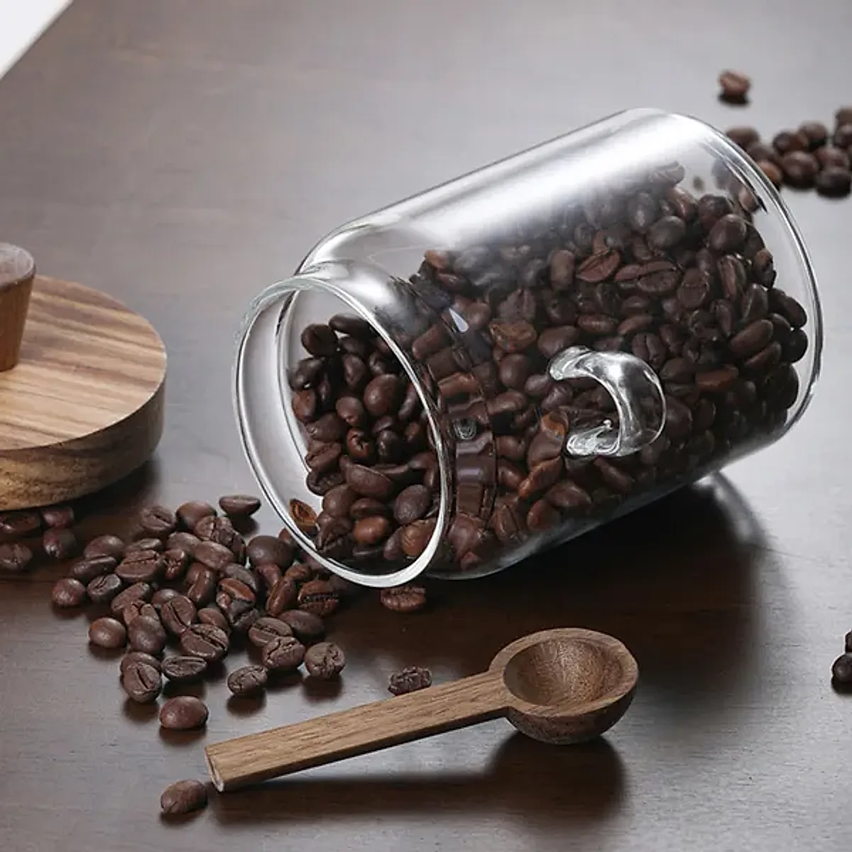 3 Pcs Glass Coffee Jars With Spoons, Candy Jars, Biscuit Jars, Storage Jars, Tea Jars, Snack Jars, Seasoning Jars, Salt Jars, Pepper Jars - Image 5