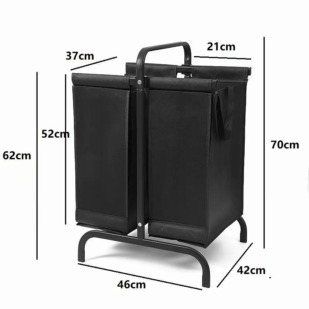 2-Tier Laundry Hamper 110L Large Oxford Clothes Basket Sorter With, Lid And Sorting Cards For Clothes & Toys Storage,Black - Image 5