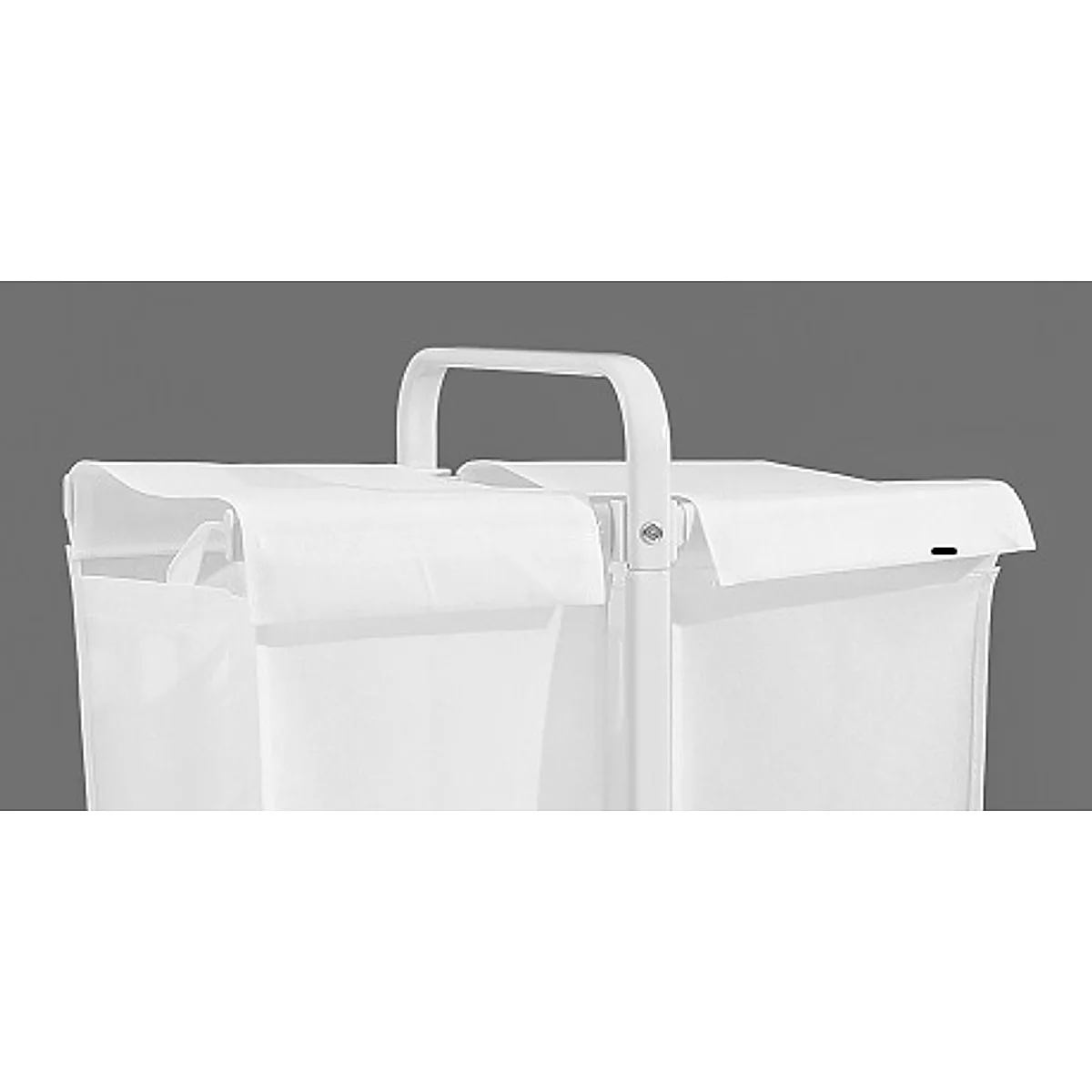 2-Tier Laundry Hamper 110L Large Oxford Clothes Basket Sorter With, Lid And Sorting Cards For Clothes & Toys Storage,White - Image 3