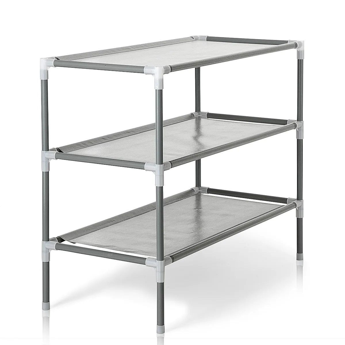 3 Tier Non Woven Fabric & Steel Shoe Rack,Stackable Shoe Rack Storage Shelves,Vertical Shoe Tower Stand,Space Saver Shoe Storage Shelf,with Metal Frame,for Bedroom Living Room Closet Hallway - Image 3
