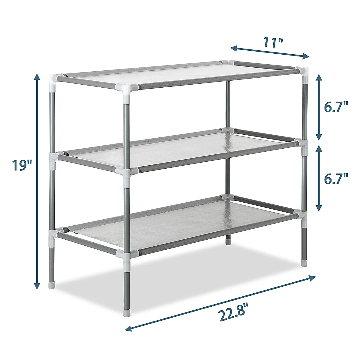 3 Tier Non Woven Fabric & Steel Shoe Rack,Stackable Shoe Rack Storage Shelves,Vertical Shoe Tower Stand,Space Saver Shoe Storage Shelf,with Metal Frame,for Bedroom Living Room Closet Hallway - Image 4