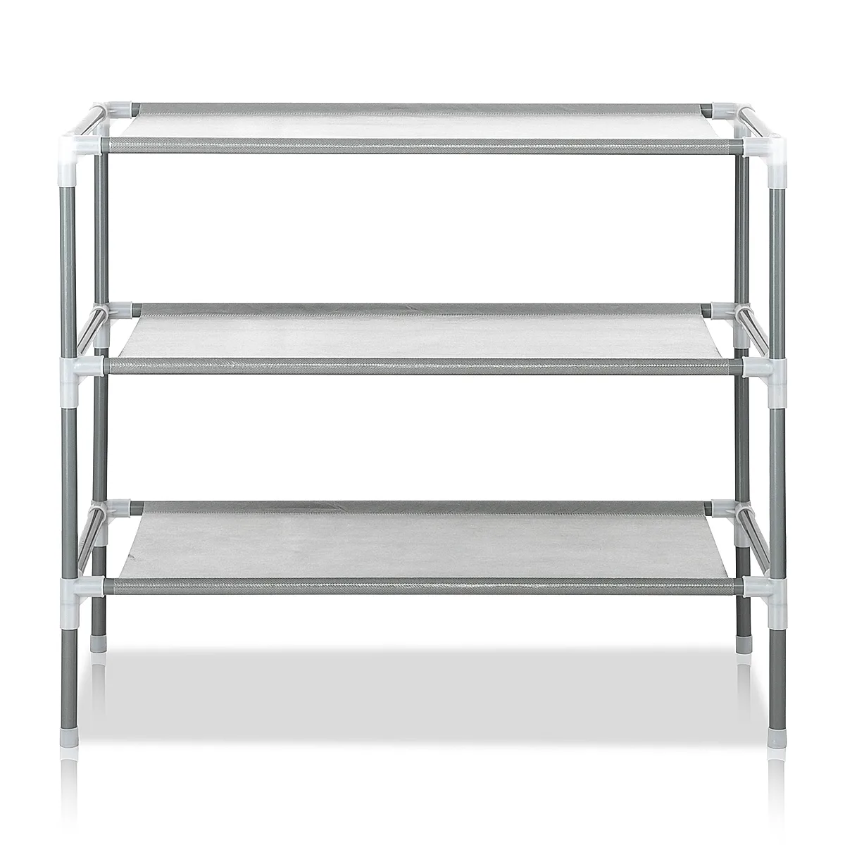 3 Tier Non Woven Fabric & Steel Shoe Rack,Stackable Shoe Rack Storage Shelves,Vertical Shoe Tower Stand,Space Saver Shoe Storage Shelf,with Metal Frame,for Bedroom Living Room Closet Hallway - Image 6