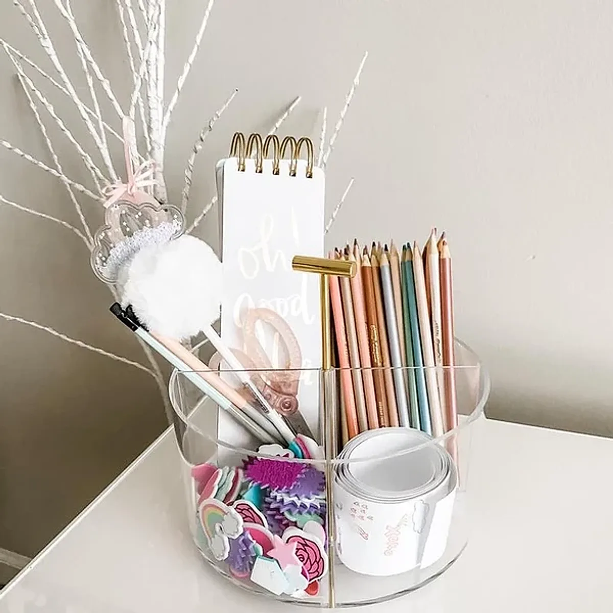 Acrylic Round Desktop Organizer - Image 3
