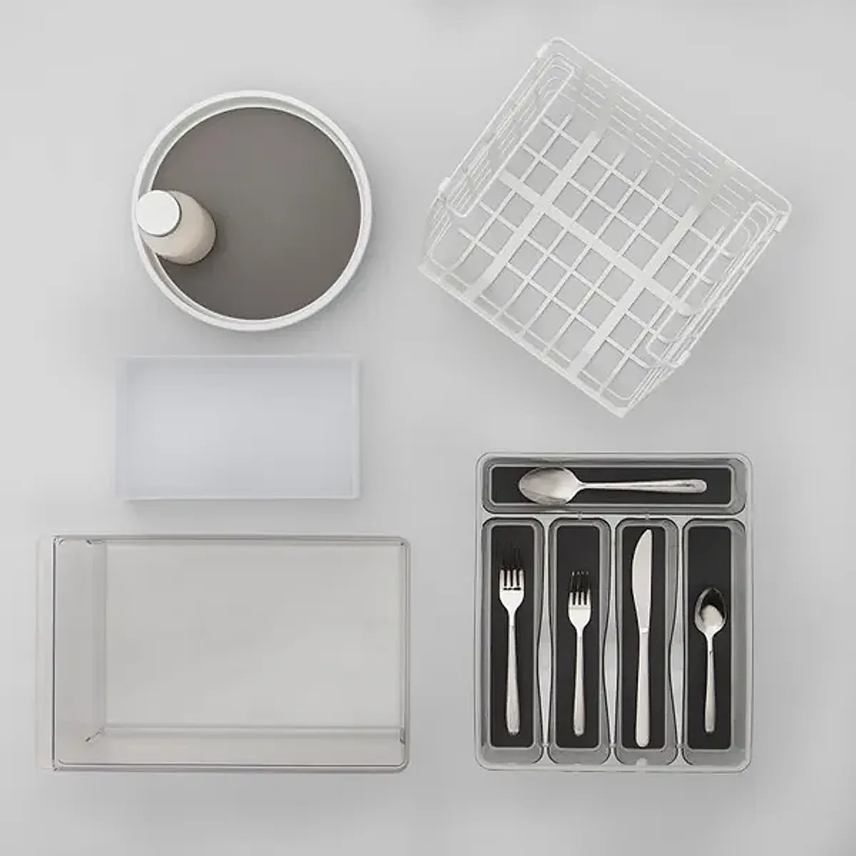 10" Lazy Susan Turn Table: Non-Slip Kitchen Organizer, Spice & Pantry Storage, White Plastic - Image 3