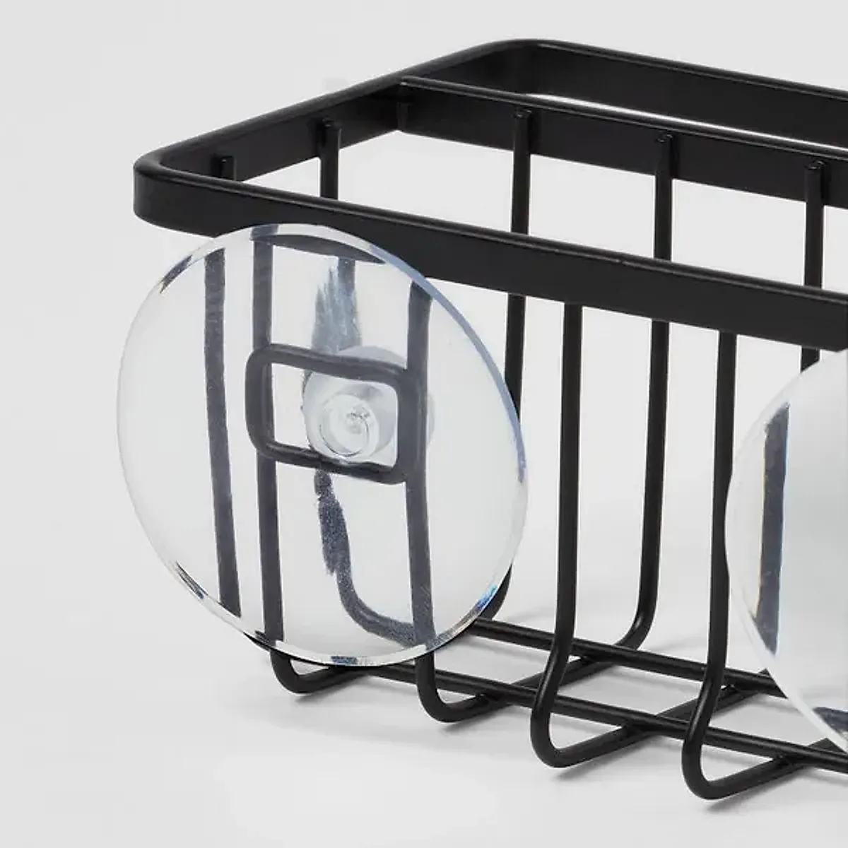 Small Steel Suction Sink Caddy With Rag Holder Black: Sponge Holder, Kitchen Storage, Matte Finish - Image 5