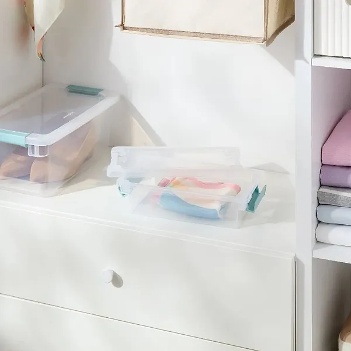1.9qt Clear Storage Bin With Latches - Image 2