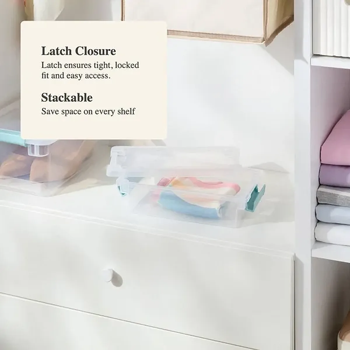 1.9qt Clear Storage Bin With Latches - Image 3