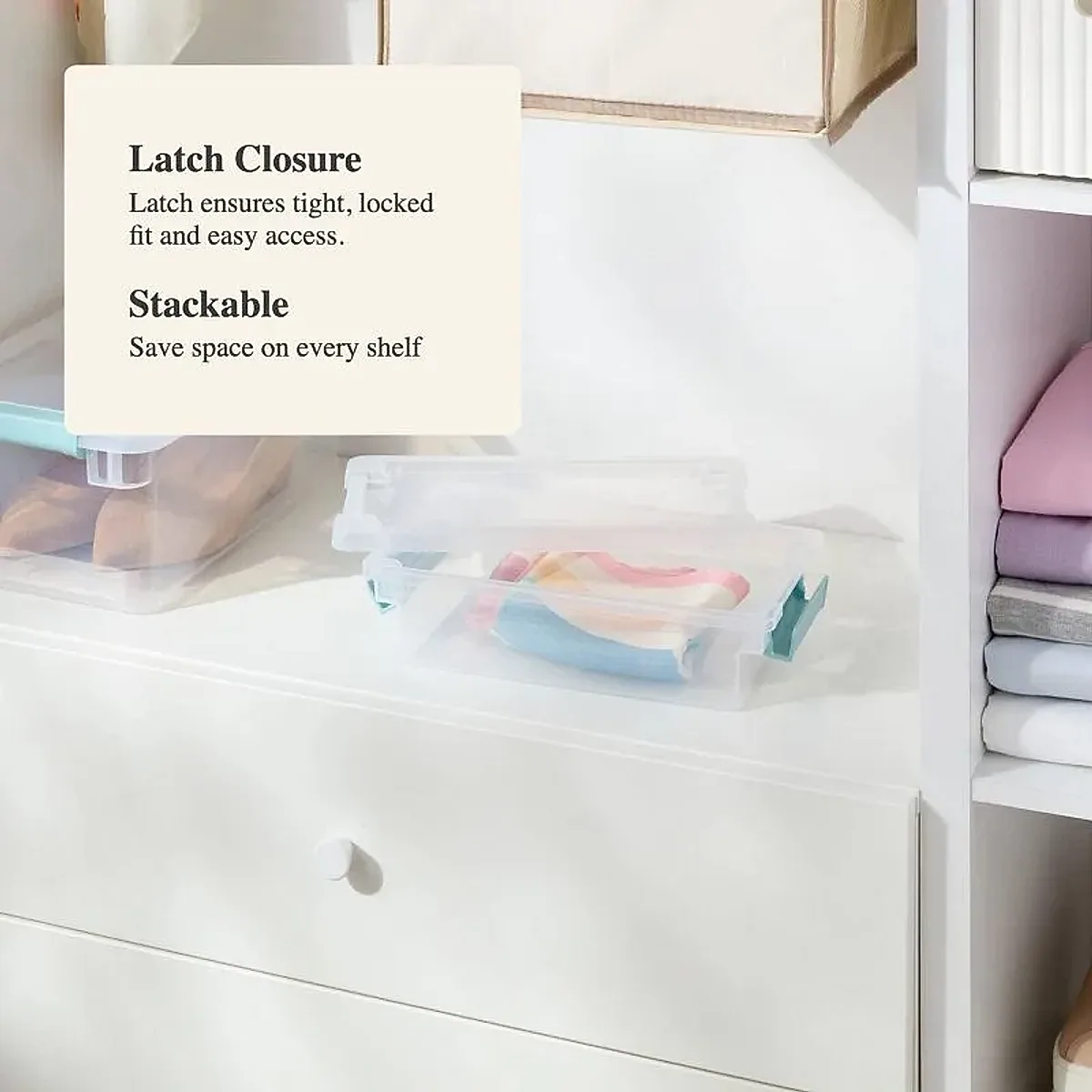 1.9qt Clear Storage Bin With Latches - Image 6
