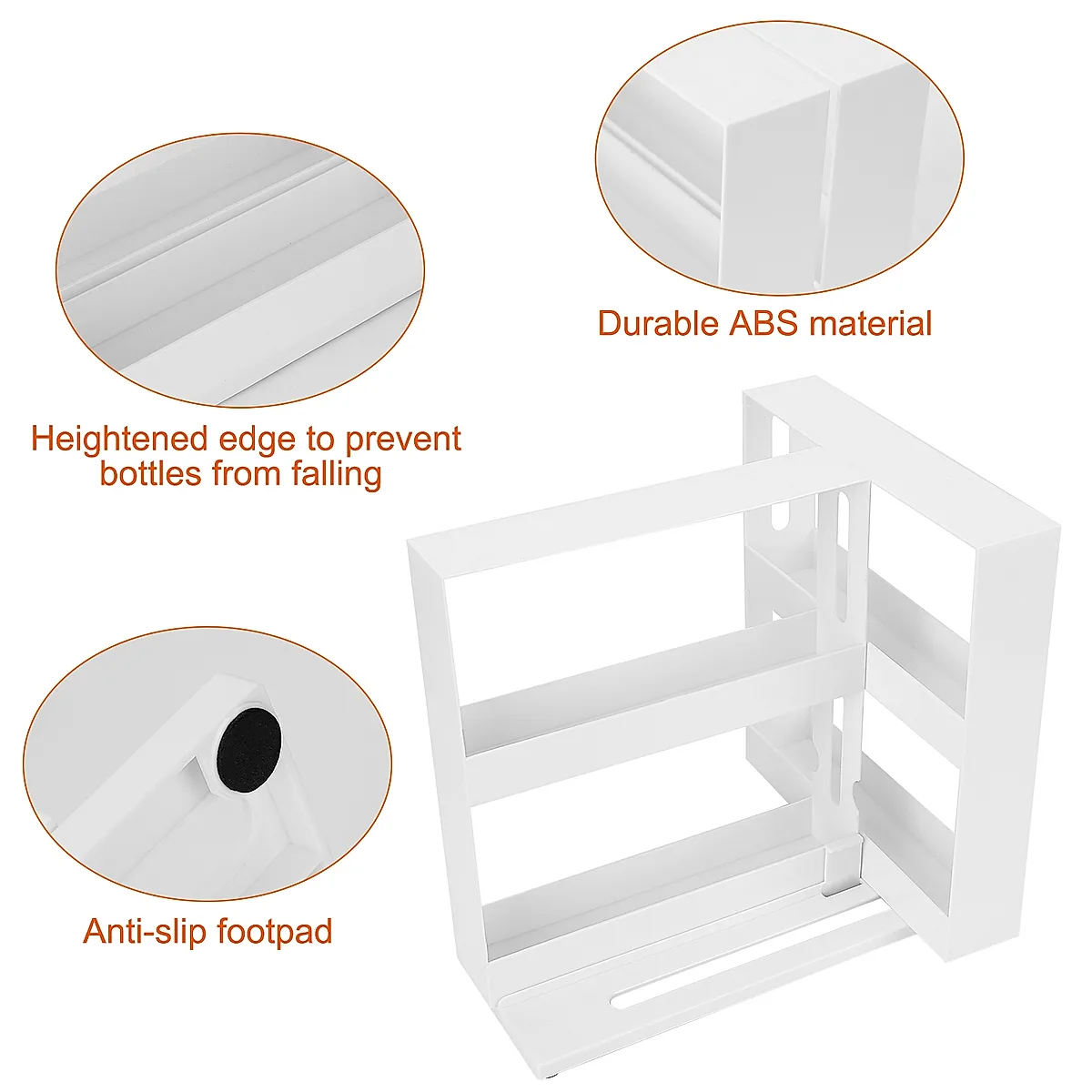 1Pc Swivel Cabinet Organizer Revolving Kitchen Rack Spice Organizer For Cabinet Condiment Holder Shelf - Image 4