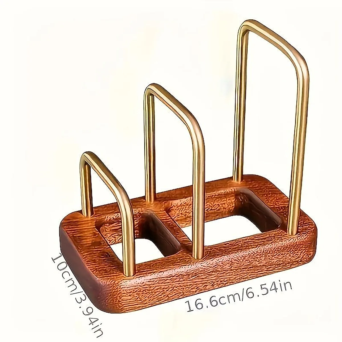 Set Of 2 Classic Solid Wood Kitchen Shelves Sturdy Top Shelf With Curved Slots Space-Saving Countertop Organizer - Image 9