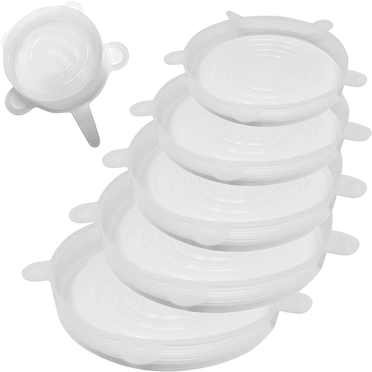 Kitchen Microwave Food Cover With 6 Silicone Lids, Extension Lid, Bowl Lid, Elastic Silicone Lid, Universal Adaptability Lid - Image 4