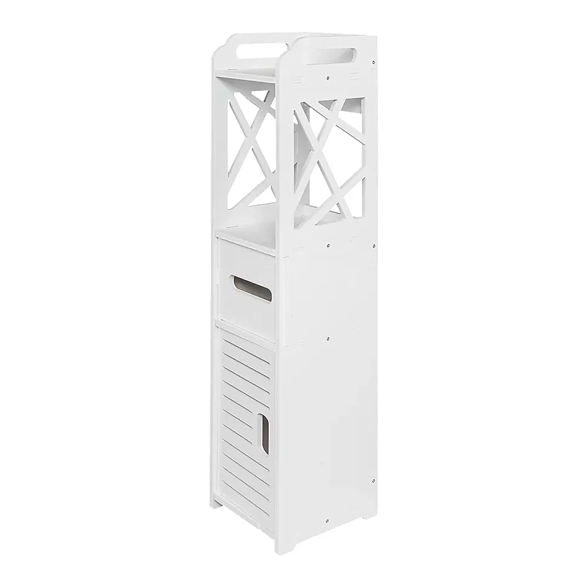 Bathroom Storage Shelf Drawer Multi Compartment Organizer Water Proof Anti Decay Anti Rot Environmental Friendly White - Image 3