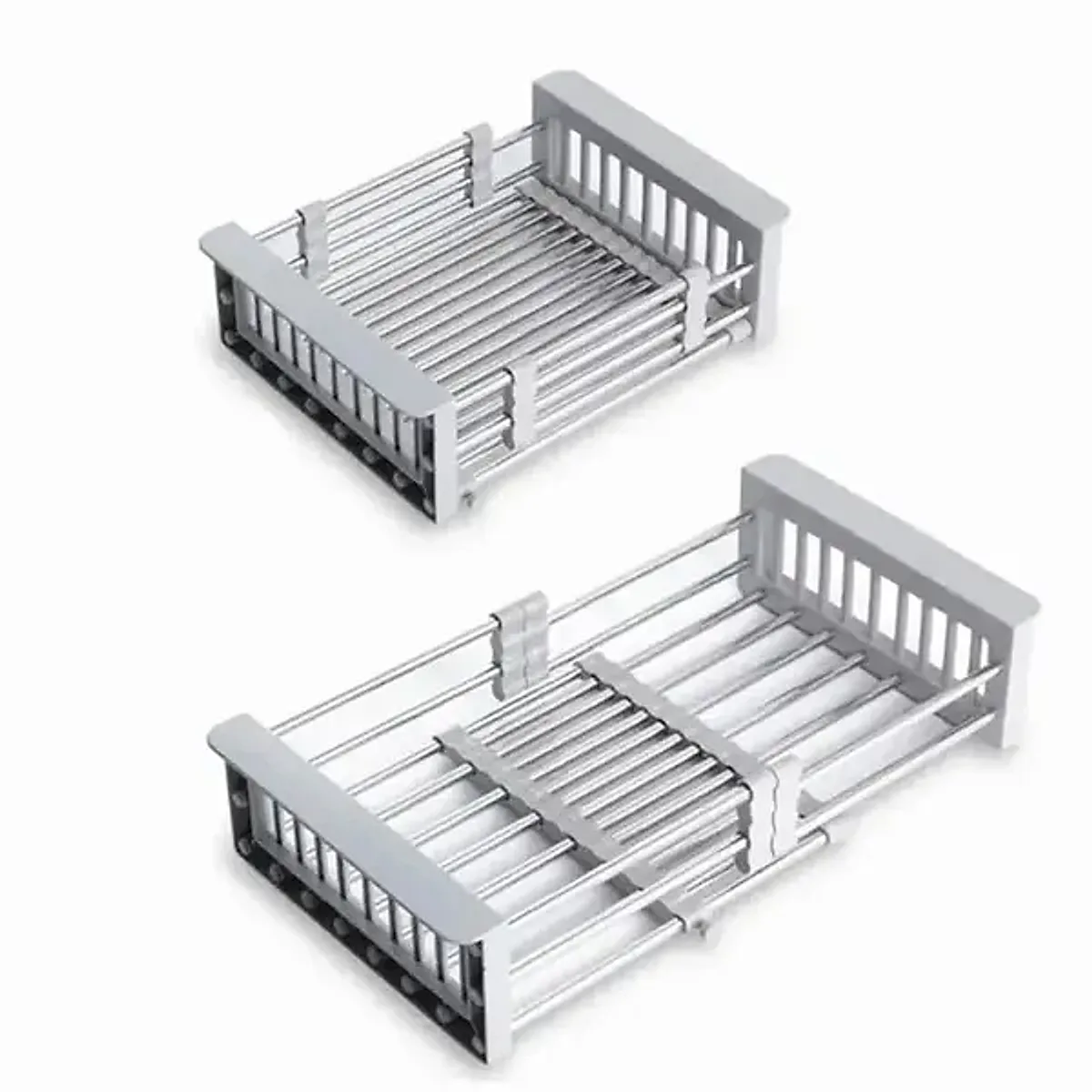 Adjustable Immersion Sink Dish Drying Rack With Stainless Steel Drain Basket - Portable And Retractable Space-Saving Fruit And Vegetable Solution(UPS/UPS logistics delivery supports self-pickup) - Image 9