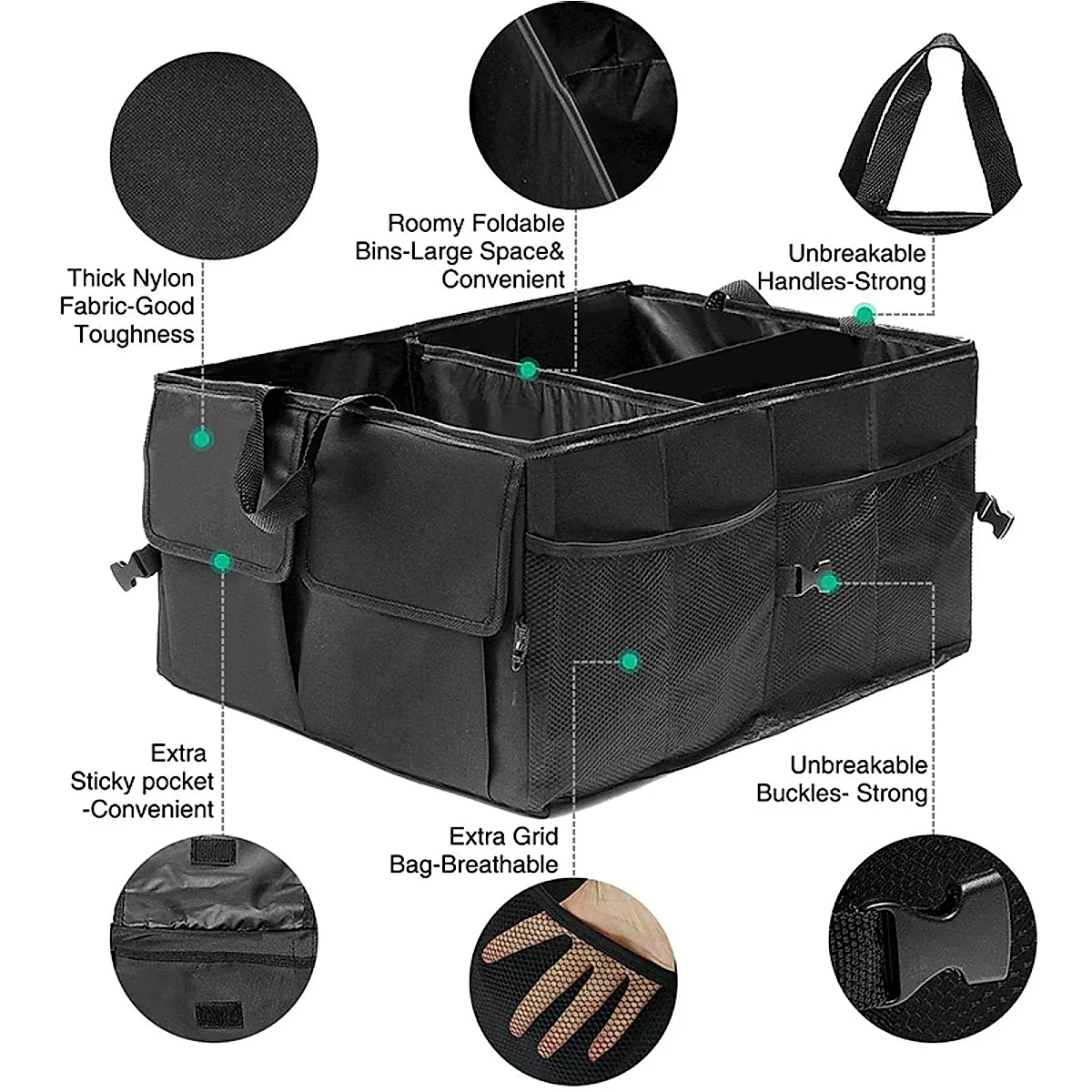 Trunk Cargo Organizer Folding Storage Collapse Bag Bin For Car Truck SUV 40L US - Image 5