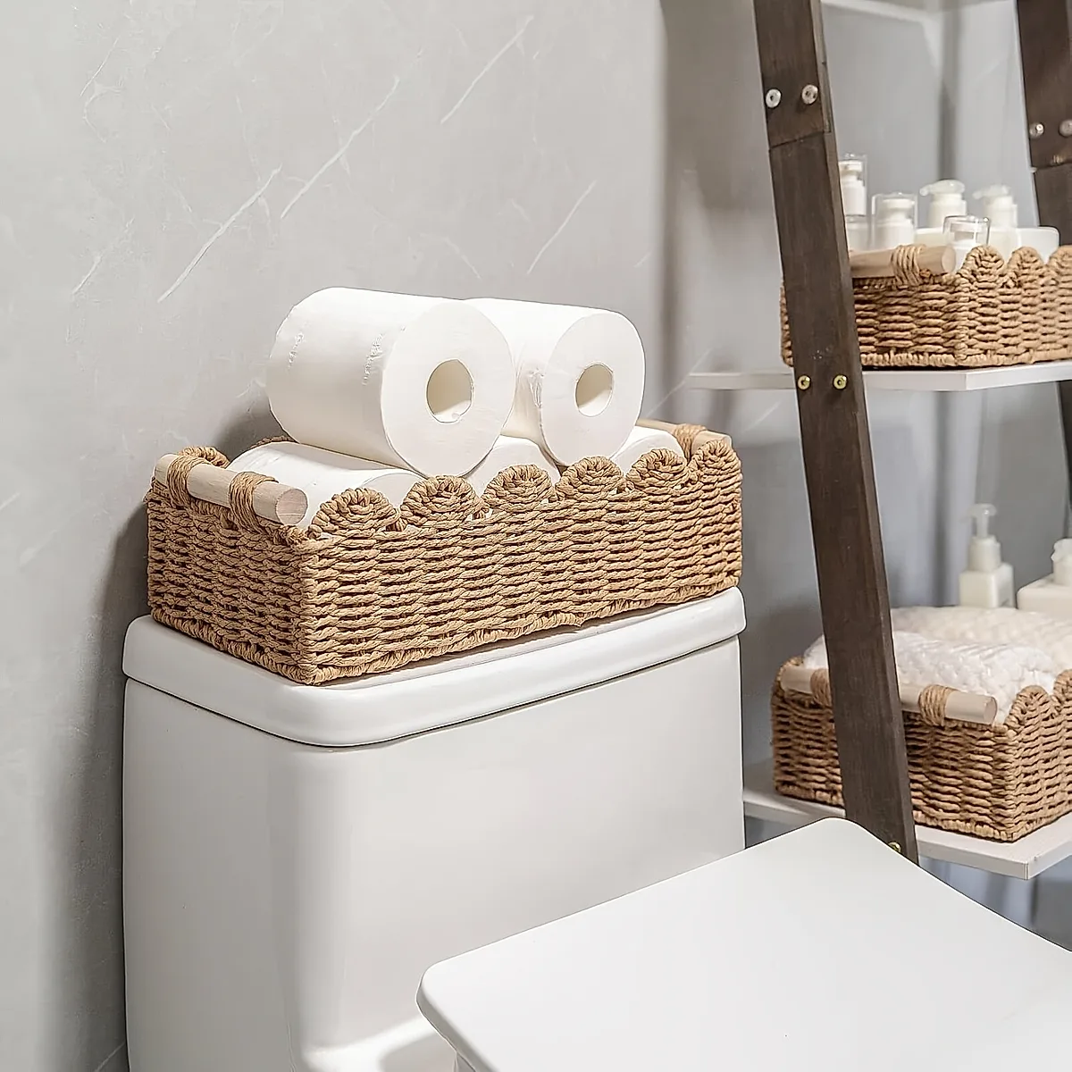 Cross-border Delivery Weaved Storage Basket Desktop End Table Storage Box - Image 3