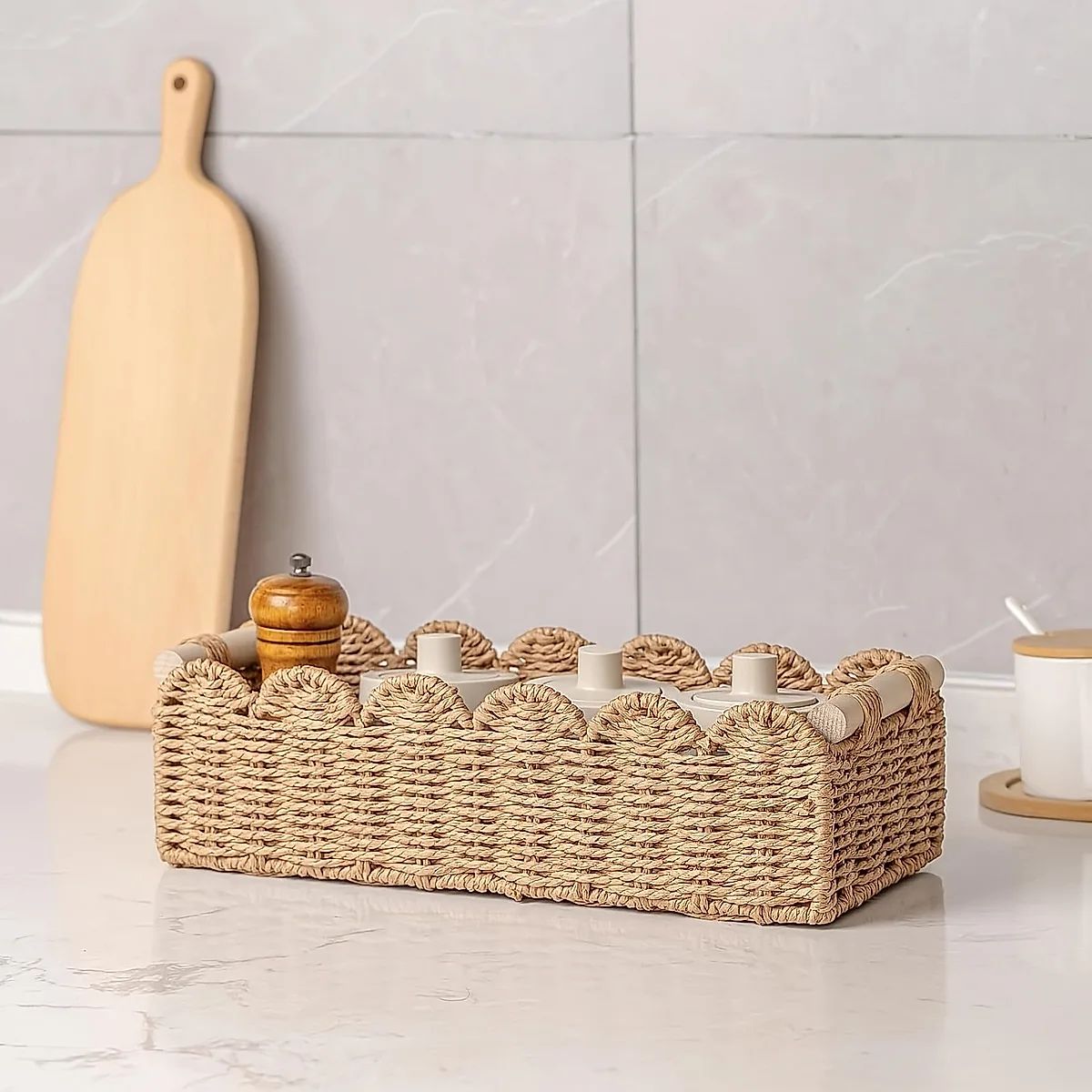 Cross-border Delivery Weaved Storage Basket Desktop End Table Storage Box - Image 8